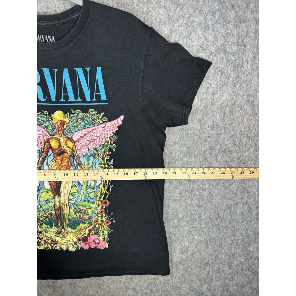 Nirvana In Utero Angel Graphic T Shirt Black Womens Medium Band Rock Grunge - Picture 4 of 8